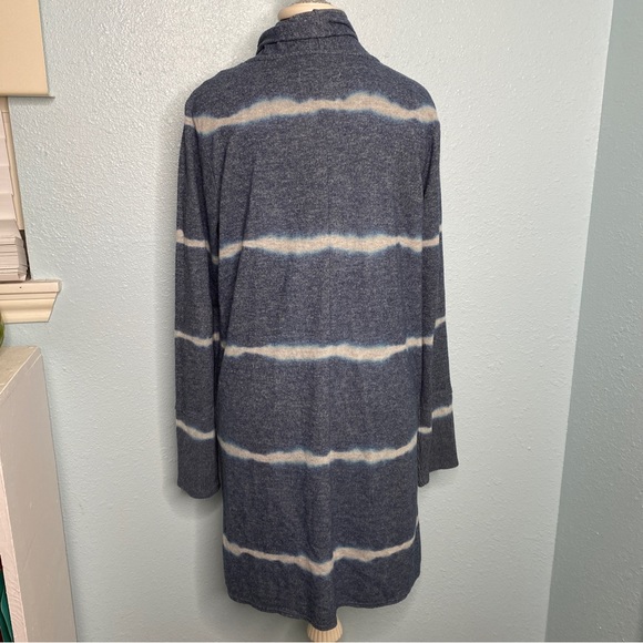 Knox Rose Blue Tie Dye Open Front Cardigan Jacket - Picture 3 of 7